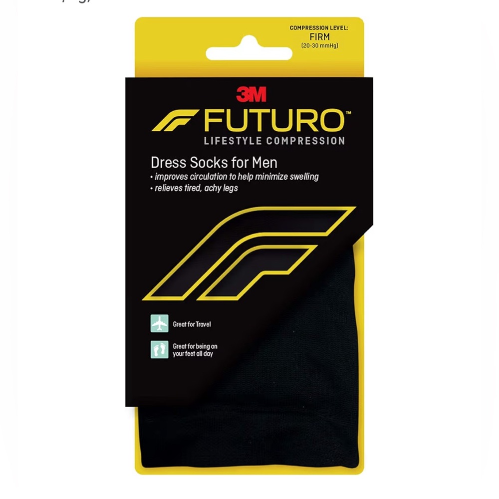 Futuro Men's Black Compression Dress Socks